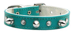 "just The Basics" Crystal And Spike Collars Turquoise 16