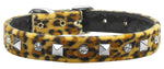 Animal Print Crystal And Pyramid Collars Leopard 12