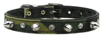 Camo Crystal And Spike Collars Green Camo 14