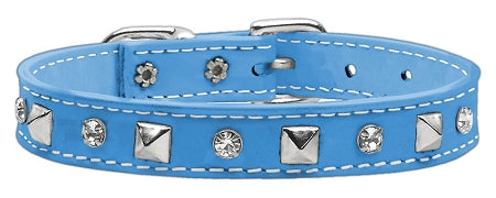 Patent Crystal And Pyramid Collars Baby Blue 14