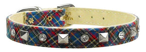 School Days Crystal And Pyramid Collars Blue Plaid 10