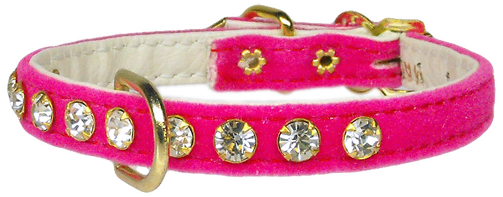 Velvet Crystal Chic Pet Collar Pink 10