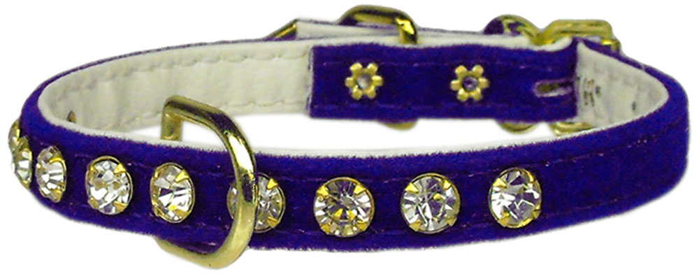 Velvet Crystal Chic Pet Collar Purple 10