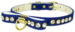 Velvet Bow Elegance Pet Collar Blue 14