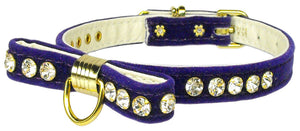 Velvet Bow Elegance Pet Collar Purple 14