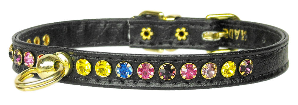 Confetti Sparkle Pet Collar Black 14