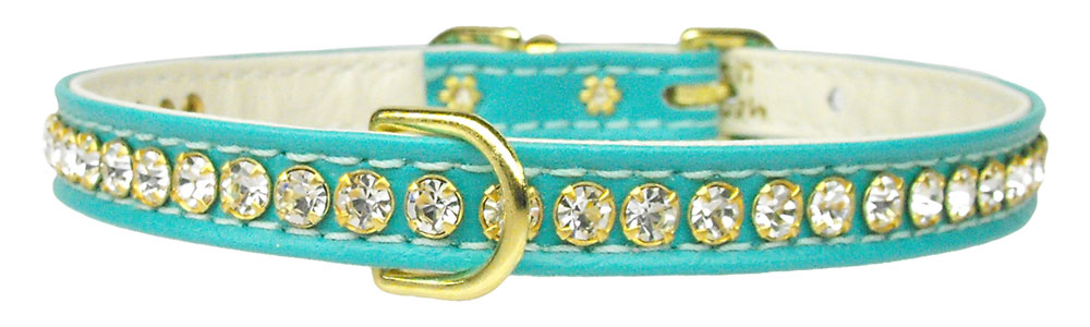 Beverly Crystal Charm Pet Collar - "Clear Crystal Jewelry Set" Turquoise 10