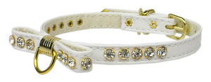 Crystal Bow Glamour Pet Collar - "Clear Crystal Jewelry Set" White 8