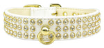 Triple Crystal Luxe Pet Collar White 20