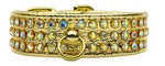 Manhattan Sparkle Rhinestone Pet Collar Gold W/ Ab Stones 10