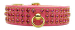 Manhattan Sparkle Rhinestone Pet Collar Pink W/ Pink Stones 12