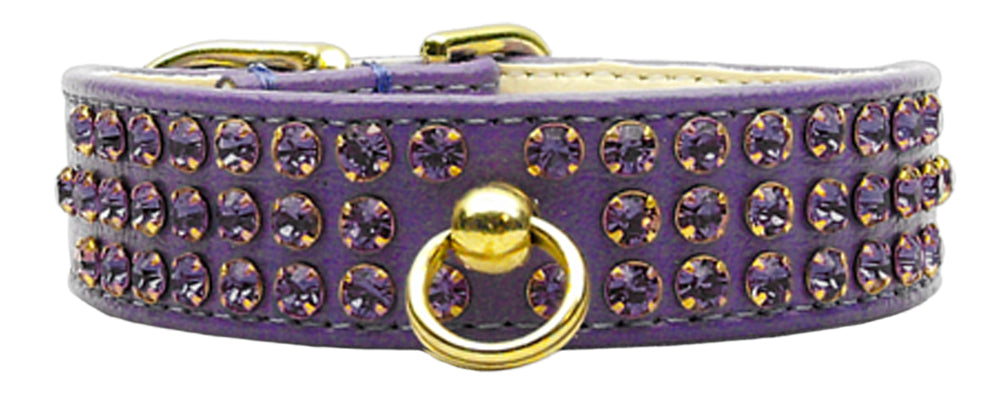 Manhattan Sparkle Rhinestone Pet Collar Purple W/ Purple Stones 12