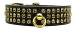 Manhattan Sparkle Rhinestone Pet Collar Black W/ Smoke Stones 24