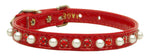 Patent 3/8" Pearl And Crystal Collars Red 12