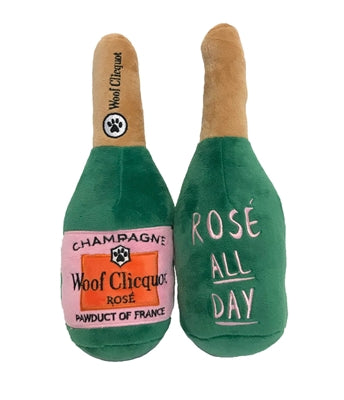 Woof Clicquot Rose' Champagne Bottle Plush Dog Toy