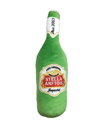 Stella Arftois Beer Bottle Plush Dog Toy