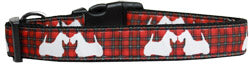 Red Plaid Scottie Pups Nylon And Ribbon Collar and Leash from StayGoldenDoodle.com