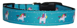 Blue Unicorn Nylon Dog Collar - staygoldendoodle.com