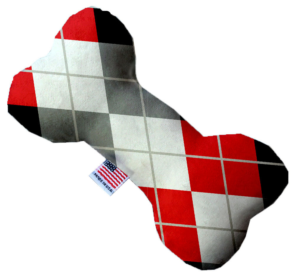 Red and Grey Argyle Stuffing Free Dog Toys - staygoldendoodle.com