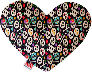 Dia de Los Muertos Skulls Canvas Heart Dog Toys - staygoldendoodle.com