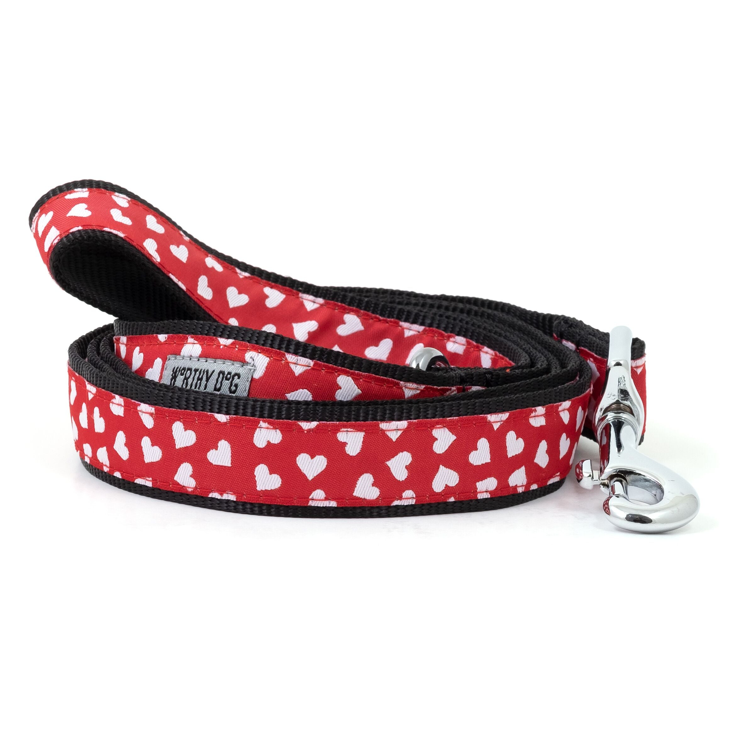 Be Mine Red and White Hearts Collar &amp; Lead Collection