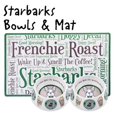 Starbarks Frenchie Roast Bowl and Placemat Bundle