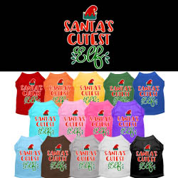 Santa's Cutest Elf screen print pet t-shirt