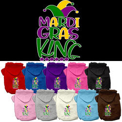 Mardi Gras King Screen Print Mardi Gras Dog Hoodie from StayGoldenDoodle.com
