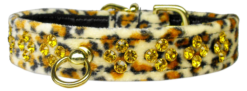 Sahara Jaguar Crystal Animal Print Dog Collar - staygoldendoodle.com