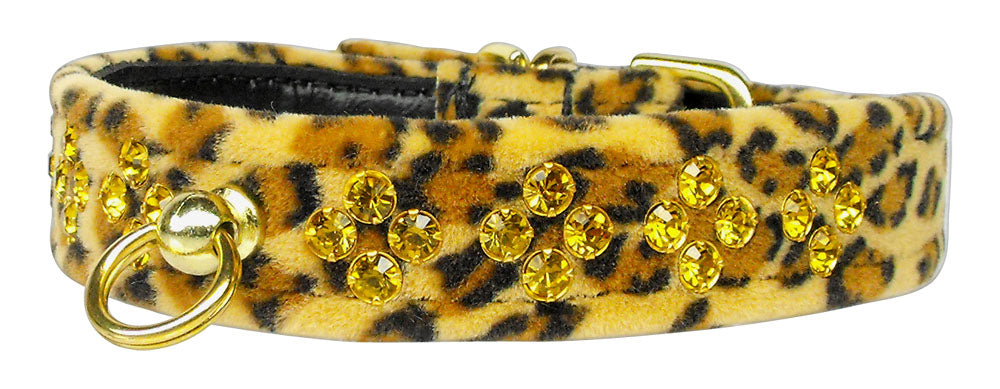 Sahara Leopard Crystal Animal Print Dog Collar - staygoldendoodle.com