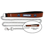 La Chargers Football Leather And Chain Leash