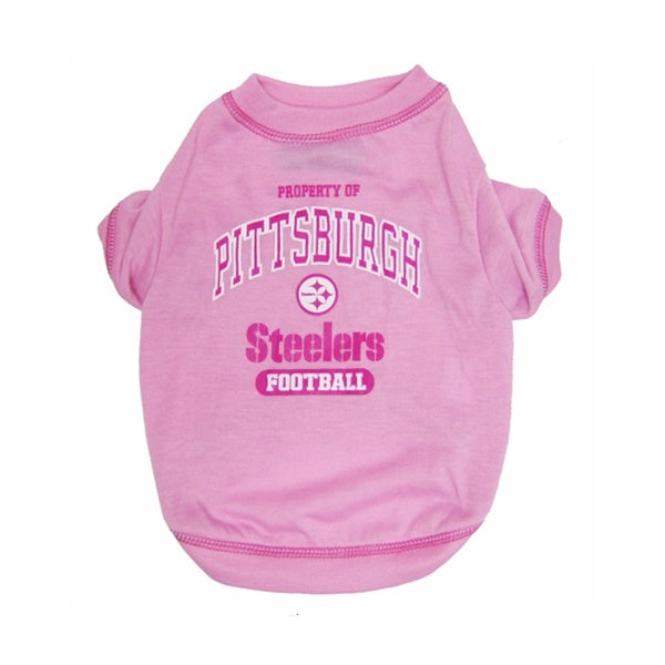 Pittsburgh Steelers Pink Dog T