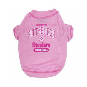 Pittsburgh Steelers Pink Dog T