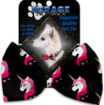 Pretty Pink Unicorns Pet Bow Tie Collar Accessory With Velcro - staygoldendoodle.com