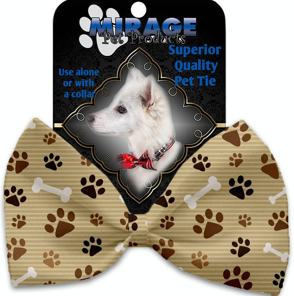 Mocha Paws And Bones Pet Bow Tie - staygoldendoodle.com