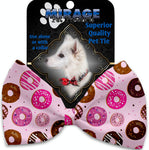 Pink Donuts Pet Bow Tie Collar Accessory With Velcro - staygoldendoodle.com