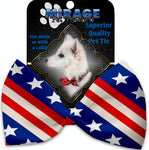 Stars And Stripes Pet Bow Tie Collar Accessory With Velcro - staygoldendoodle.com