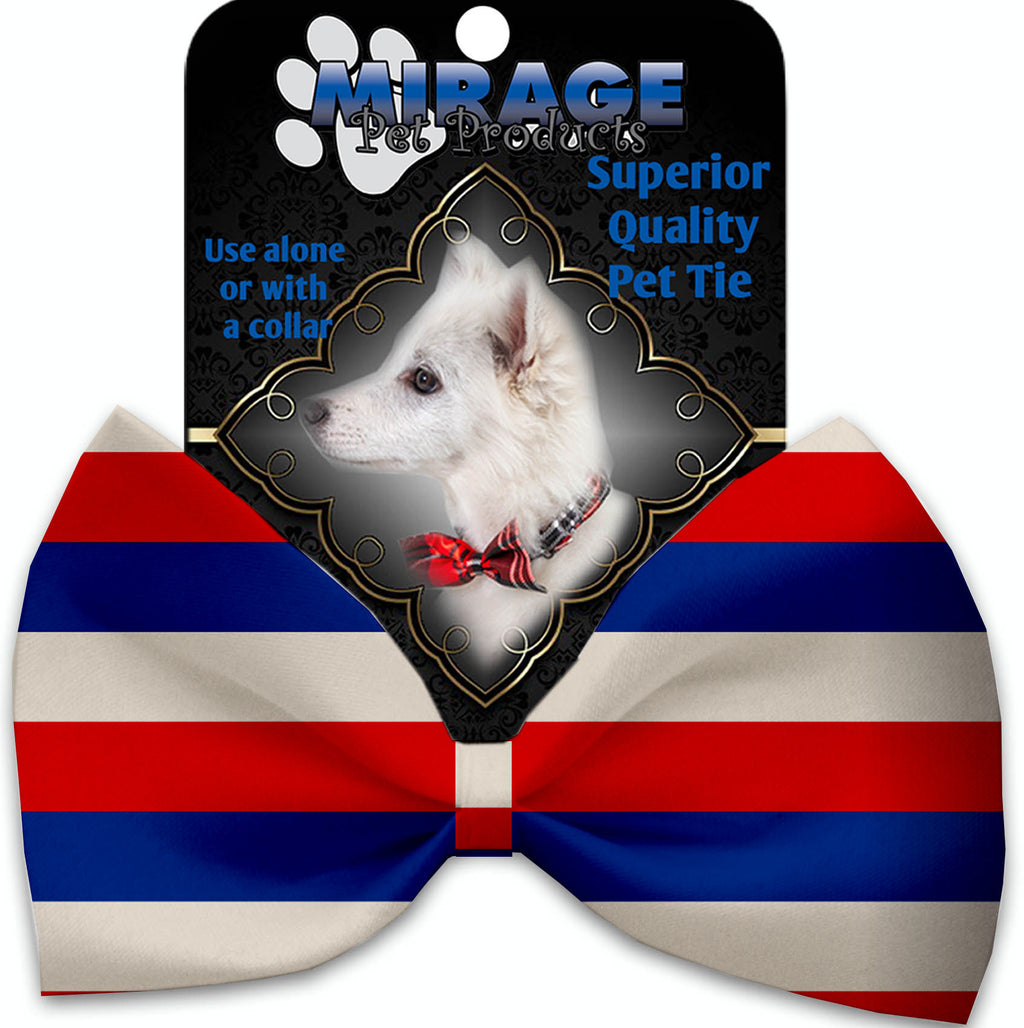 Patriotic Stripes Pet Bow Tie Collar Accessory With Velcro - staygoldendoodle.com