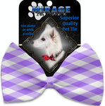 Purple Plaid Pet Bow Tie Collar Accessory With Velcro - staygoldendoodle.com