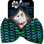 Elephants And Butterflies Pet Bow Tie Collar Accessory With Velcro - staygoldendoodle.com