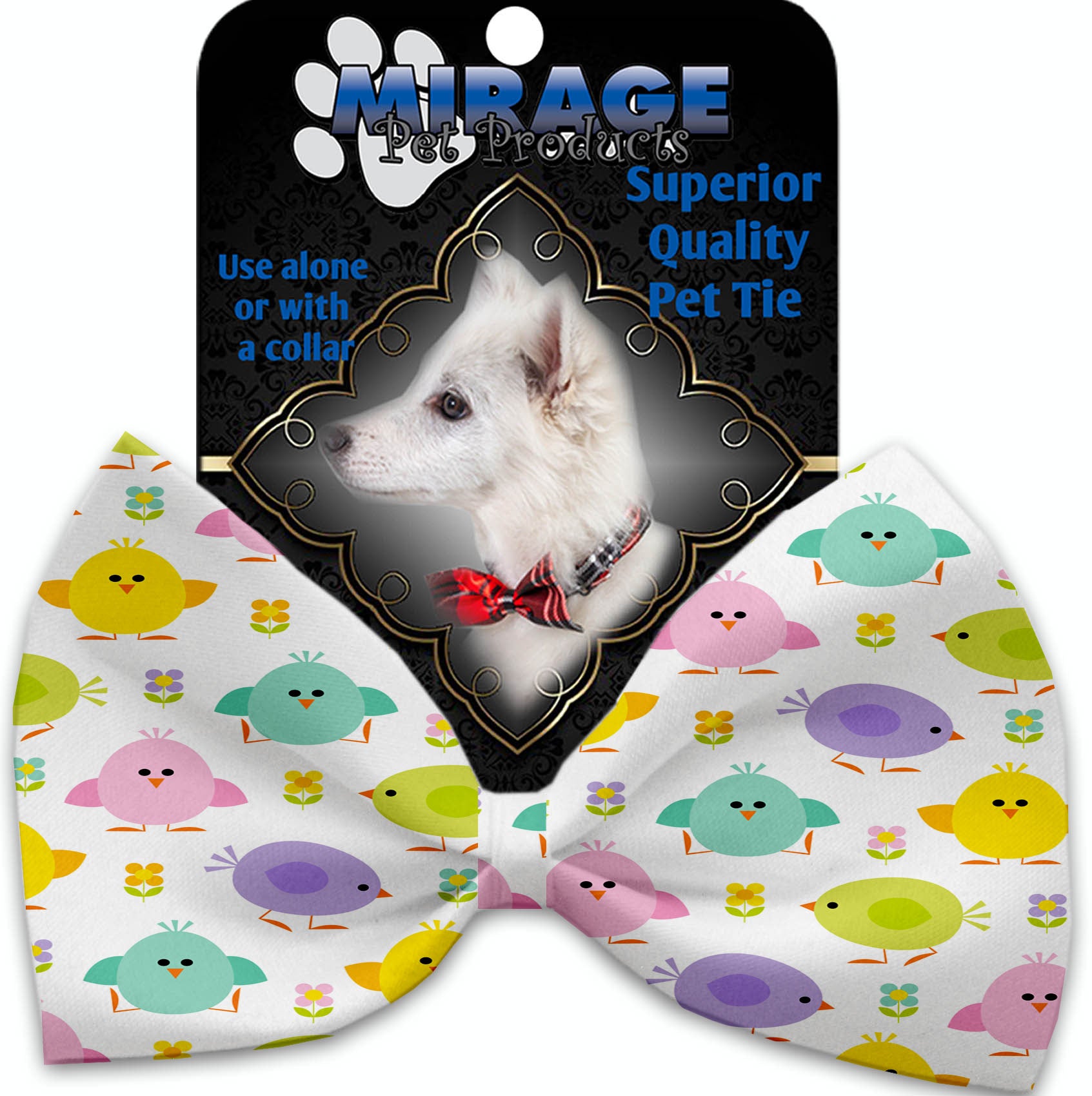 Easter Chickadees Pet Bow Tie Collar Accessory With Velcro - staygoldendoodle.com