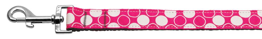 Diagonal Dots Nylon Collar  Bright Pink 1 Wide 4ft Lsh - Stay Golden Doodle