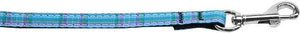 Plaid Nylon Collar  Blue 3-8 Wide 4ft Lsh - Stay Golden Doodle