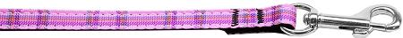 Plaid Nylon Collar  Pink 3-8 Wide 4ft Lsh - Stay Golden Doodle