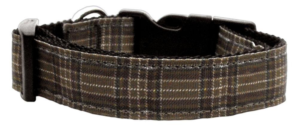 Plaid Nylon Collar  Brown Large - Stay Golden Doodle