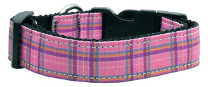 Plaid Nylon Collar  Pink Large - Stay Golden Doodle
