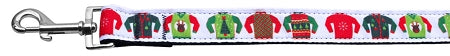 Ugly Sweater Nylon Ribbon Collars 1 Wide 4ft Leash