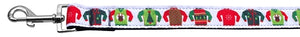 Ugly Sweater Nylon Ribbon Collars 1 Wide 6ft Leash