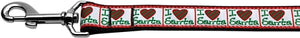 I Heart Santa Nylon Dog Leash 3-8 Inch Wide 4ft Long