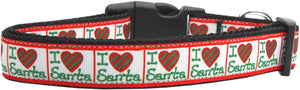 I Heart Santa Nylon Dog Collar Xl